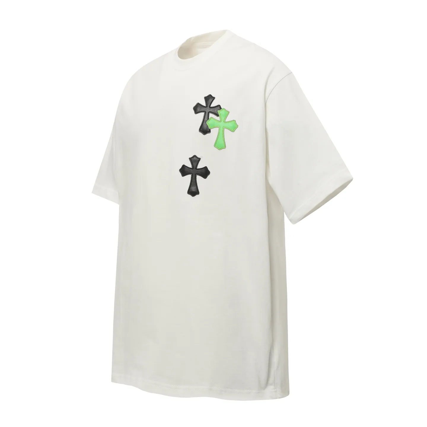 P170 Chrome Hearts CH Chrome Hearts leather cross short-sleeved T-shirt Uses direct injection imported machine printing Hardware and accessories are all milled and customized Correctly configured Black 2025 Chrome Hearts authentic packaging 280 grams of custom-dyed double-yarn cotton Large version Loose and stylish Different from lower versions The slim and long version The upper body pulls the hips 100% commitment: top quality Do not make fast food The highest version on the market Top quality - different from the ordinary versions in the market If you care about quality You must also respect the price. Absolutely zero after-sales service. The return rate so far is 0. It’s hard not to love the style. - 280g double yarn cotton custom-dyed fabric. - Correct high-density main mark. Washed tag. Hand-sewn.